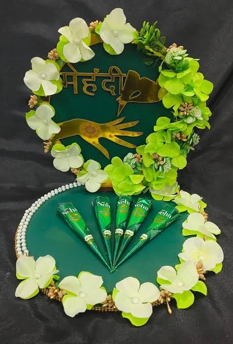 Artistic Mehendi Cone Display Plate