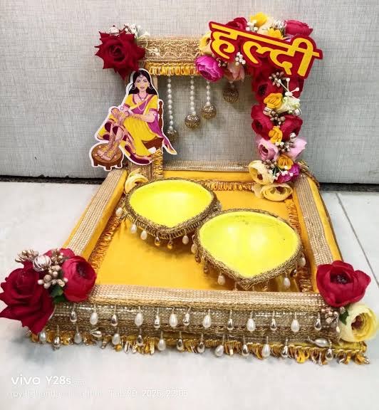 Traditional Bride-Themed Haldi Tray