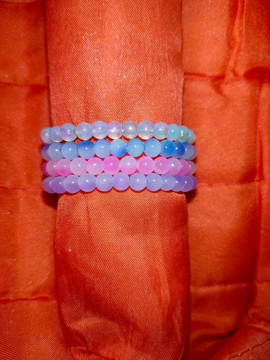Glossy Beaded Bracelet Set (Pack of 4)