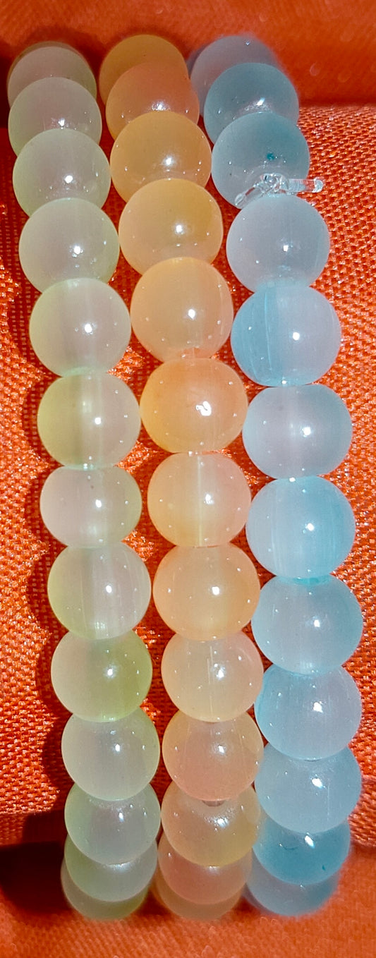 Glossy Beaded Bracelet Set (Pack of 3)