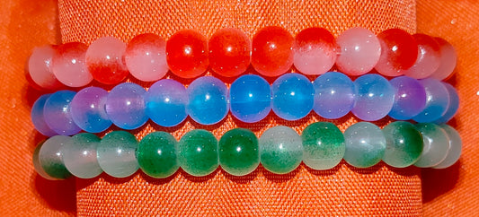 Glossy Beaded Bracelet Set (Pack of 3)