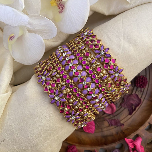 Designer Kundan Meenakari Kada Set